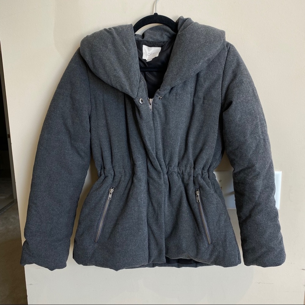 LOFT grey puffer jacket